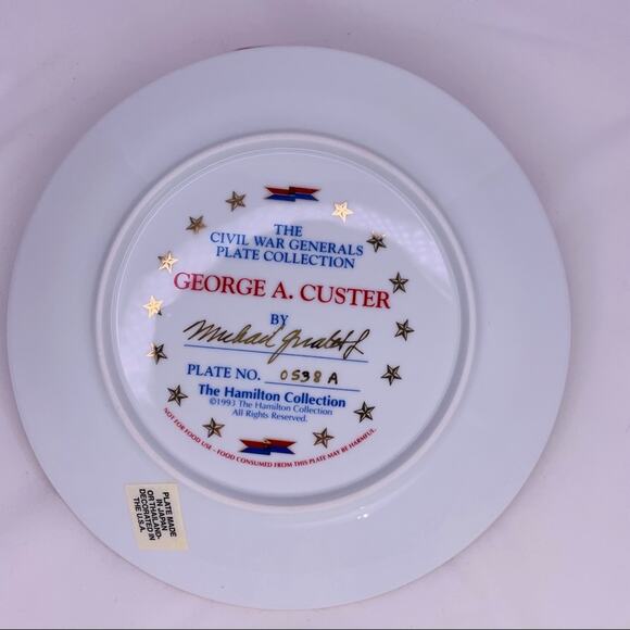 The Civil War Generals George A Custer plate 8” - Picture 7 of 8